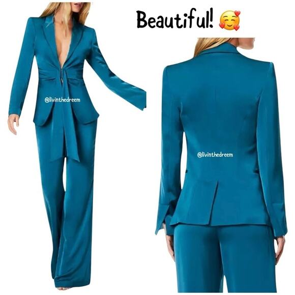 Ramy Brook Ronny Gathered Waist Satin Blazer SZ 6 NWT $485 - Picture 1 of 15